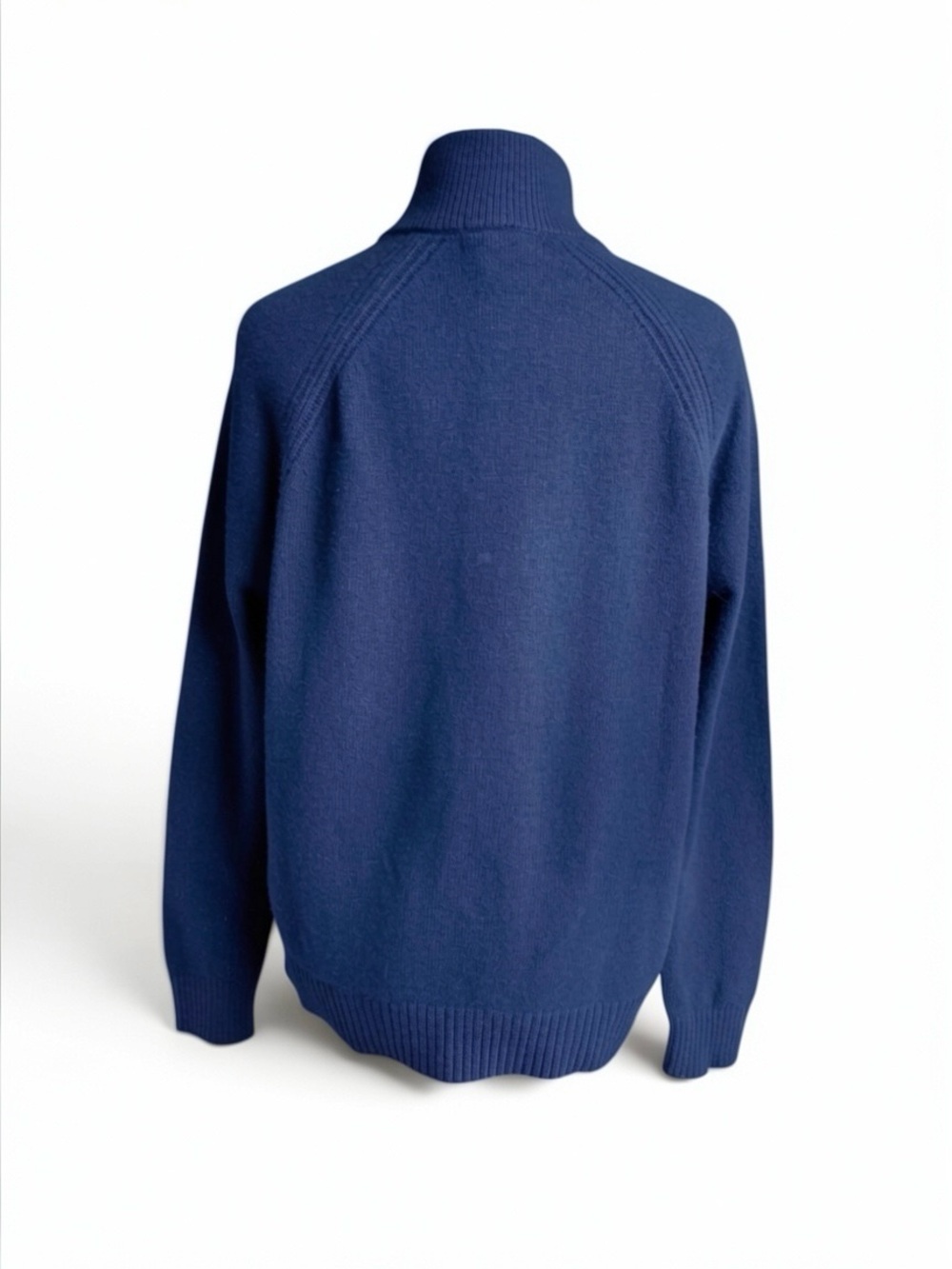 Banana Republic Navy Half-Zip Sweater with Tan Pull - Picture 2 of 6